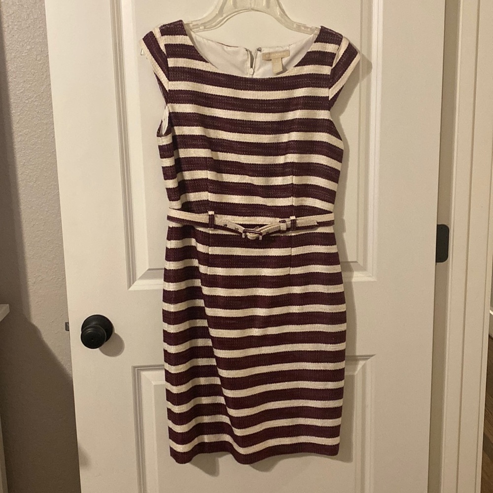 Maroon/white dress